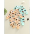 thumbnail image 3 of BemeyourBBs Western Cowboy Outfits Baby Boy Cow Printed Romper Long Sleeve Fall Zipper Jumpsuits Newborn Fall Winter Spring Clothes, 3 of 9