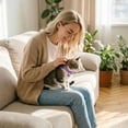 thumbnail image 6 of Cat Gps Tracker Collar, Reflective Cat Collar, Breakaway, 8-12 in Adjustable, Purple Woven Nylon, Bell attachment, Airtag Holder, 1 Pc, 6 of 6