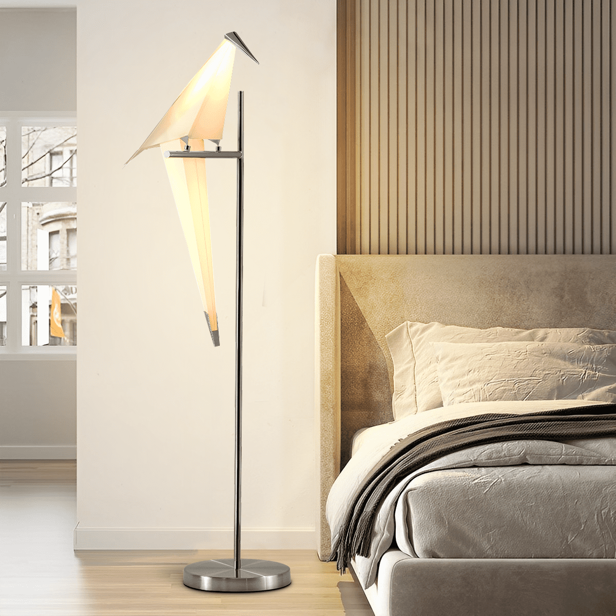 KPIBEST 62.9" Floor Lamp Standing Light Vertical Lamps Lights LED Bird Floor Lamp Modern Light for Living Room or Office Tasks Contemporary