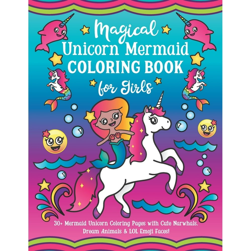 magical unicorn mermaid coloring book for girls 30 mermaid unicorn