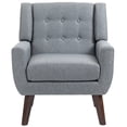 thumbnail image 2 of Uixe Cotton/ Linen Look Fabric Modern Accent Chair Armchair Accent Chairs Grey Single 1-Piece Polyester, 2 of 5