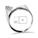 thumbnail image 1 of Teclado símbolo Ctrl C Anillo de compromiso de boda de amor ajustable Unbranded M, 1 of 3