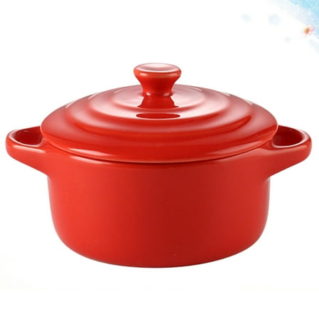 ROSENICE  Kitchen Casserole Dish with Lid Ramen Bowl Microwave Soup Bowls Red