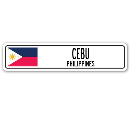 CEBU, PHILIPPINES Street Sign Filipino flag city country road wall (Best Place To Live In Cebu Philippines)