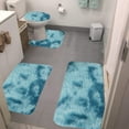 thumbnail image 5 of Dpityserensio Mixed Colors Bath Mats 4 Set Bathroom Rugs 4 Pcs Toilet Mats Universal Soft Comfortable Water Absorption Non-Slip Thick Machine Washable Easy Dry Dark Color Blue-AM1 4PC, 5 of 7