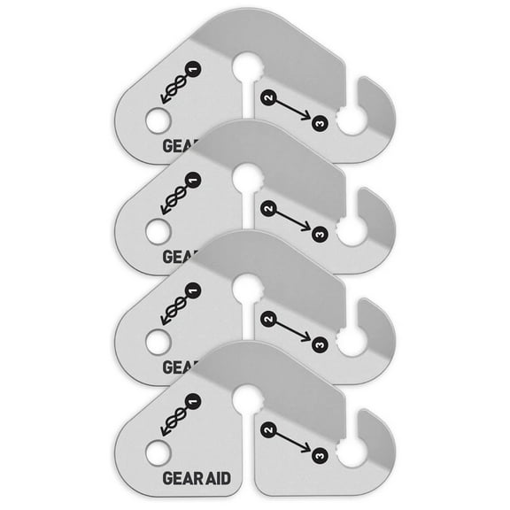 Gear Aid Outdoor Camping Guyline Tensioner 4-Pack - Silver
