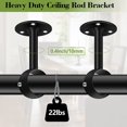 thumbnail image 4 of LNGOOR Ceiling Curtain Rod Bracket  Heavy Duty Curtain Rod Holder  Stainless Steel  Matte Black Ceiling Curtain Rods Hooks Hangers Fit for 1 1/4 Inch Drapery Poles  Set of 4, 4 of 6