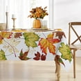 thumbnail image 4 of Fall Maple Leaves Rectangle Tablecloth 60 x 84 Inch, Autumn Gold Leaf Decorative Table Cloth Rustic Dining Table Cover, Farmhouse Thanksgiving Dinner Party Picnic Decoration, 4 of 6