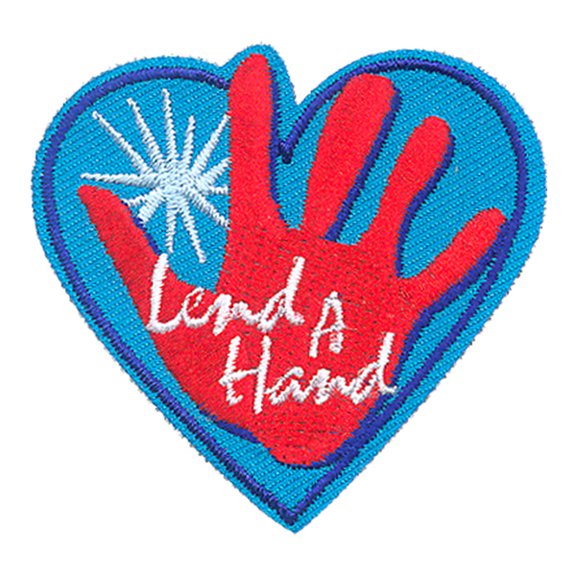 12 pieces 2" Custom Activity Scouts Applique Fun Patches - Lend A Hand Patch 2