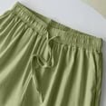 thumbnail image 5 of Harpily Trousers Suit Women Casual Solid Retro Plus Size Cotton Button Shirt High Waist Loose Pocket Long Pant Suit Army Green Green L, 5 of 5