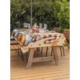 thumbnail image 2 of Outdoor Tablecloth with Umbrella Hole and Zipper, Fall Thanksgiving Rectangle Table Cloth 60x102 Inch Waterproof Tablecloth, Farmhouse Gnomes Pumpkin Falling Leaves Picnic Table Cover for Patio, 2 of 7