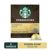 Starbucks By Nespresso Vertuo Coffee Capsules, Veranda Blend, Starbucks Blonde Roast Nespresso Espresso Pods, 1 Box (8 Pods)