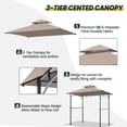 thumbnail image 7 of AuraLane 8' x 5' Grill Gazebo Replacement Canopy, Double Tiered Replacement Canopy Roof, Waterproof UV Protected Outdoor Gazebo Cover Replacement for Patio Grill Gazebo, 7 of 7