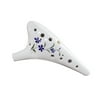 Dcenta 12 Holes Round Head Ceramic Ocarina Alto C Hand Painted Musical Instrument with Lanyard Music Score Protective Bag For Music Lover and Learner