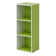thumbnail image 1 of Librería Furinno Pasir con 3 niveles, estante abierto, blanco/verde, 1 of 7