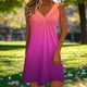 thumbnail image 3 of Vestido Largo de Manga Larga para las Mujeres Cuello en V Plisado Impresión sin Posicionamiento con Tela Elástica, Vestido Casual de Cintura Elástica para Uso Diario Y de Playa, 3 of 7