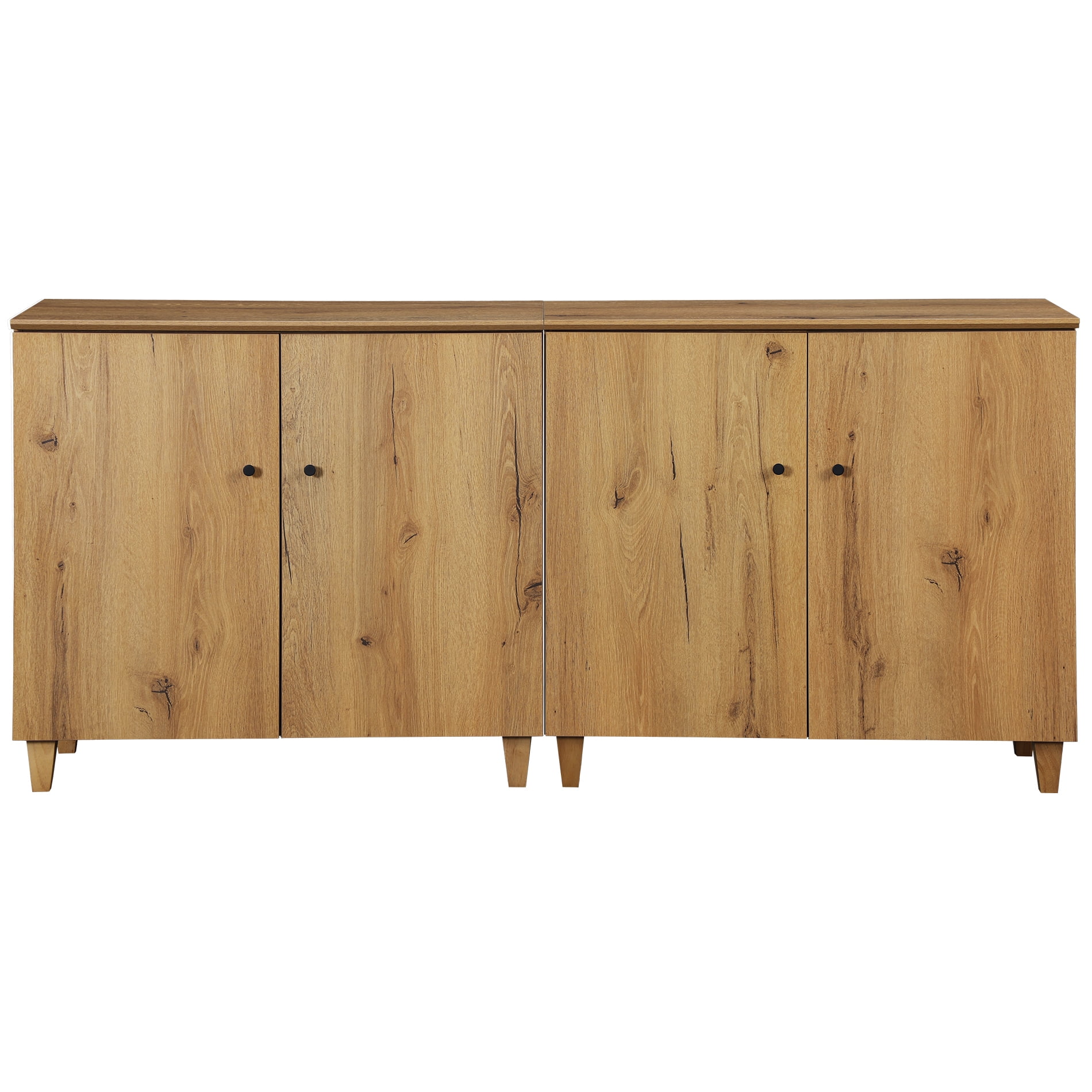 WAMPAT Wooden Dresser Chest with Doors, Bedroom Modern Rustic Brown Closet Storage Organizer with 6 Compartments for Kids baby Room, Nursery
