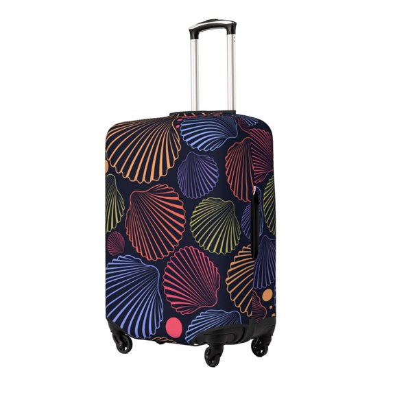 Gukieu Colorful Shells Print Suitcase Protective Cover, Elastic Zipper Buckle Suitcase Protective Cover, Suitable for Travel, Business Trip-Small