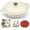 white, variant on Overmont Enameled Cast Iron Dutch Oven - 5QT Pot with Lid Cookbook & Cotton Potholders - Heavy-Duty Cookware for Braising, Stews, Roasting, Bread Baking blue