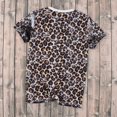 thumbnail image 7 of Elainilye Fashion Summer Tops for Women Summer Slim Tie-Dye Round Neck Short Sleeve T-Shirt Tee,Brown, 7 of 7