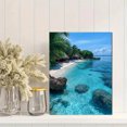 thumbnail image 2 of Qisvanset 12x16 Inch 2D Flat Framed Canvas Art, Maldives Tropical Paradise Seascape Panoramic Nature Home Wall Decor, 2 of 5