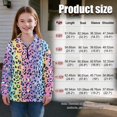 thumbnail image 7 of Uorisanigo Girls Half Zip Pullover Sweatshirt Oversized Long Sleeve Pullover Top for Vacation Shopping Exercise Wear, Lightweight Rainbow Cheetah Leopard Print Quarter Zipper Hoodies, 7 of 7