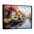 thumbnail image 2 of Designart Canaux Art Mural Encadré, Peinture de Voies Navigables Rouges, Canaux Art Mural Encadré Déco, Art Mural Encadré Traditionnel Rouge et Noir, Cadre Noir 20x12 Pouces, 2 of 5