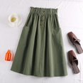 thumbnail image 2 of Lisingtool Clearance Skirts for Women Pleated Skirts for Women Summer Skirts for Women Women's Casual Paper Bag Waist A Line Pleated Midi Skirt with Pockets One Size, 2 of 4