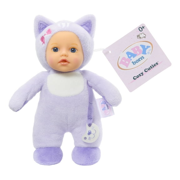 Baby Born Cozy Cuties Soft Baby Doll - Cat with Blue Eyes, Plush for Newborns Ages 0 & up