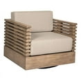 thumbnail image 2 of Vivid Swivel Outdoor Patio Chair in Light Eucalyptus Wood with Taupe Cushions, 2 of 12