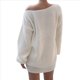 thumbnail image 4 of Vestido Tipo Jersey de Larga con Hombros Descubiertos y Farol para Mujer, de Otoño, Holgado, de Punto Acanalado, Liso S, 4 of 9