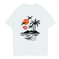 thumbnail image 3 of NAMTYQX Summer Shirts for Men Airoft Loose Plus Size Soft Crew Neck Casual Slacking Short Sleeved Light Patterns Men's T-Shirts White Size XL, 3 of 5