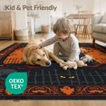 thumbnail image 4 of ODIKA 8'x10' Washable Area Rug Durable, Non-Slip Mansion Spooky Bats Gothic Skull Motif Halloween Eerie Haunted Playful for Living Room, Under Sectional, Family, 4 of 7
