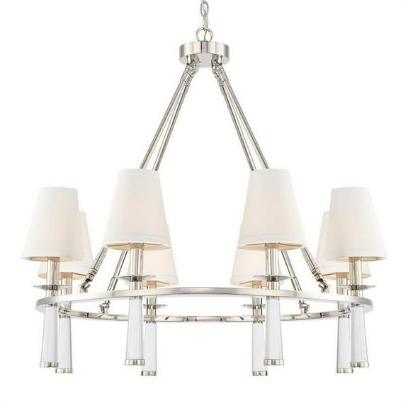 Eight Light Chandelier in Timeless Style 31.5 inches Wide By 31 inches High-Polished Nickel Finish Bailey Street Home 49-Bel-2320650