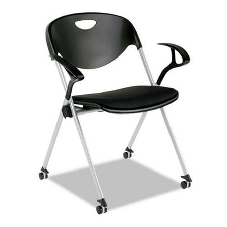 GTIN 042167500221 product image for Alera Plus SL652 SL Series Nesting Stack Chair with Loop Arms and Casters, Black | upcitemdb.com