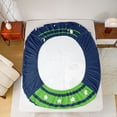 thumbnail image 6 of Feelyou Cartoon Football Soccer Twin Sheet Sets, Navy Green Stars Lines Twin Fitted Sheet, Teens Kids Boys Girls Flat Sheet, Super Cozy Room Decor, 3-Piece, 6 of 8