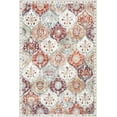thumbnail image 5 of Moynesa 4'x6' Moroccan Machine Washable Rug,4X6FT Rugs for Living Room Non-Slip Bedroom Rug Vintage Trellis Rug Ultra-Thin Throw Distressed Large Carpet for Dining Room Office Orange, 5 of 7