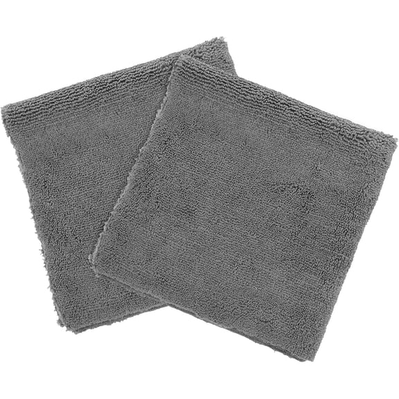 2-Pack Microfiber Car Wash Towels, Grey Drying Cloths for Auto Detailing