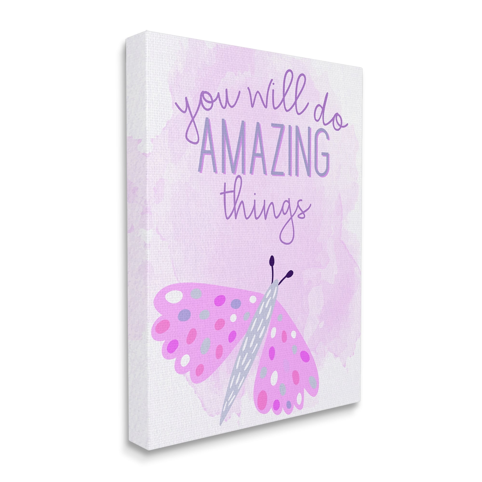 Stupell Industries Amazing Things Uplifting Phrase Animals & Insects Painting Gallery Wrapped Canvas Print Wall Art