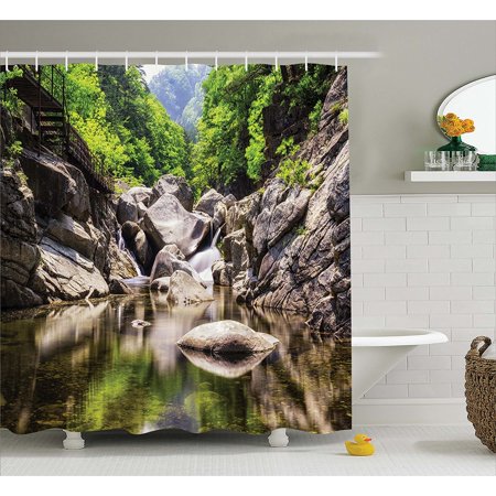 National Parks Home Decor Shower Curtain By Rainforest Waterfall