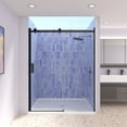 thumbnail image 2 of Single Sliding Frameless Shower Door, 56-60" W x 74" H, with 5/16" Clear Tempered Glass, Matte Black Finish, ACE DECOR, 2 of 10
