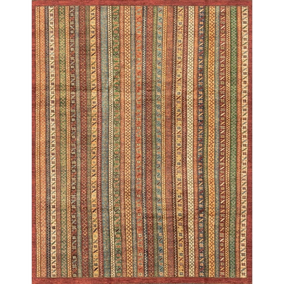 Ahgly Company Indoor Rectangle Abstract Brown Abstract Area Rugs, 2' x 4'