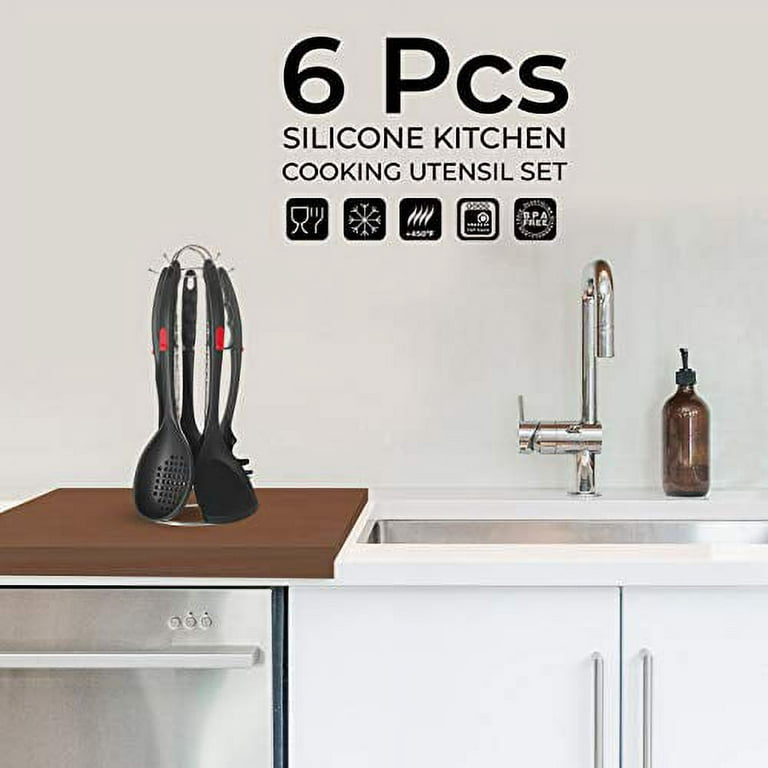 Unique 6pcs Cooking Spoon Set With Wall Hanger