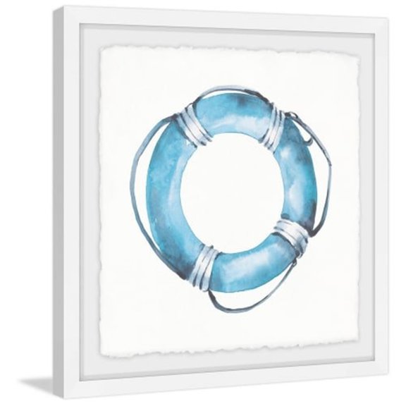 Blue Floater Framed Painting Print