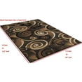 thumbnail image 4 of Spiral/Swirls Modern Contemporary Hand Carved Area Rug-Chocolate/Beige/Black, 4 of 6