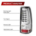 thumbnail image 2 of Clear Fits 2003-2006 Chevy Silverado 1500 2500 3500 LED Tail Lights, 2 of 11