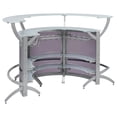 thumbnail image 6 of Dallas 3-piece Curved Freestanding Home Bar Cabinet Silver, 6 of 12