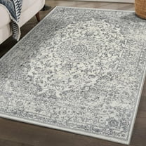 Luxe Weavers Distressed Silver 8x10 Oriental Area Rug Non-Shedding Carpet