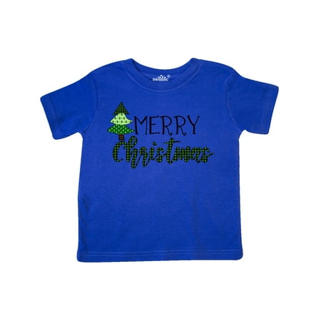

Inktastic Merry Christmas Green Quilt Pattern Tree Gift Toddler Boy or Toddler Girl T-Shirt