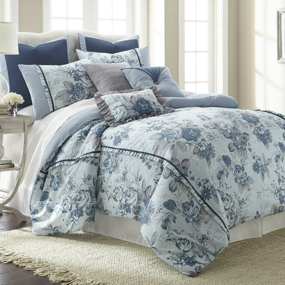Modern Threads Floral Farmhouse 8-Piece Adult Comforter Set, Queen
